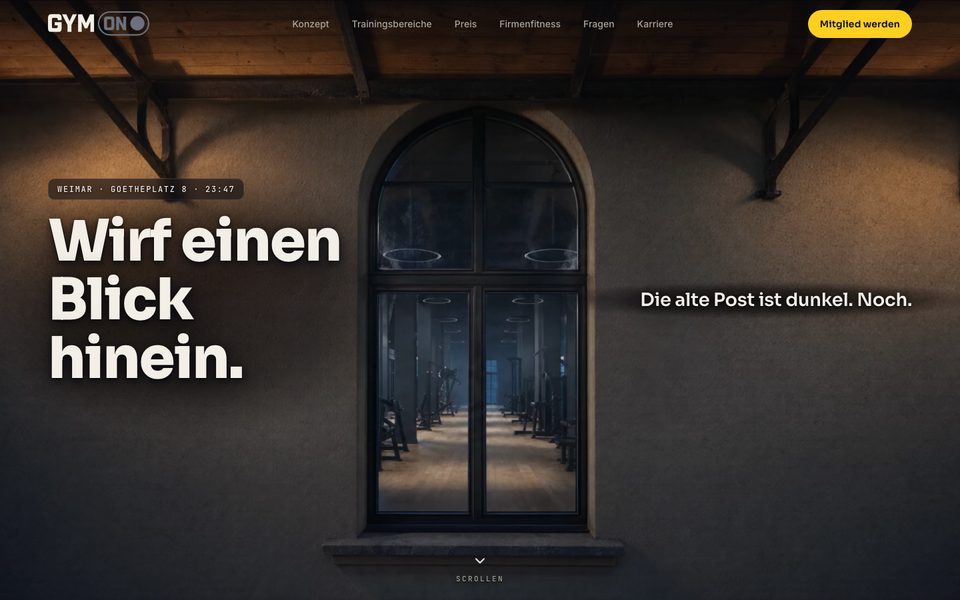 Startseite von GYM ON