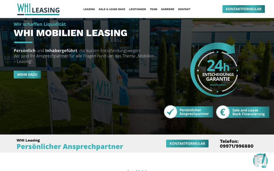 Startseite von WHI Leasing