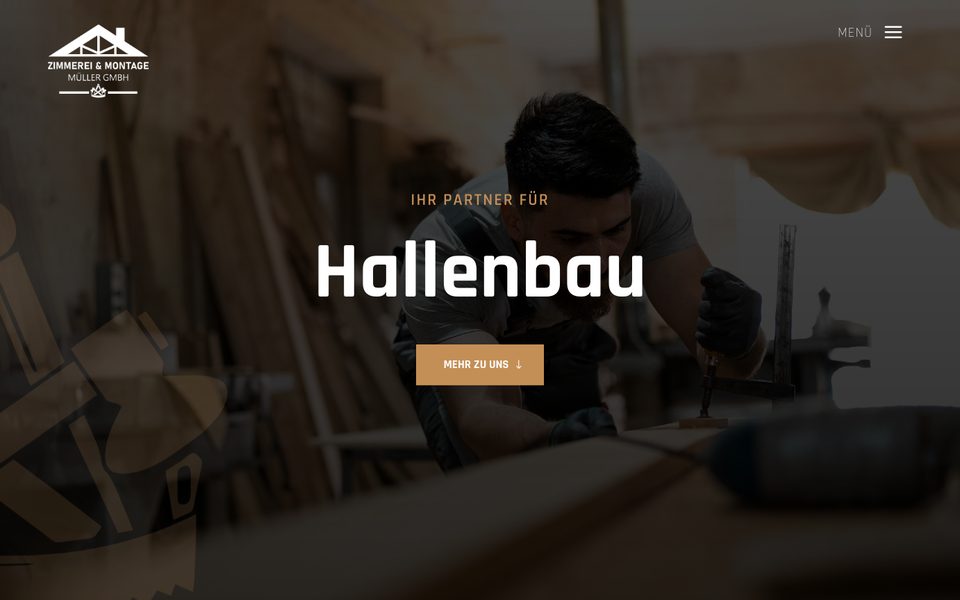 Startseite der Zimmerei & Montage Max Müller GmbH
